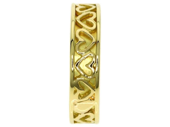 Anello Tiffany & Co. in oro giallo 18K con cuore traforato - vista 3