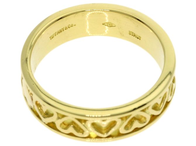 Anello Tiffany & Co. in oro giallo 18K con cuore traforato - vista 4
