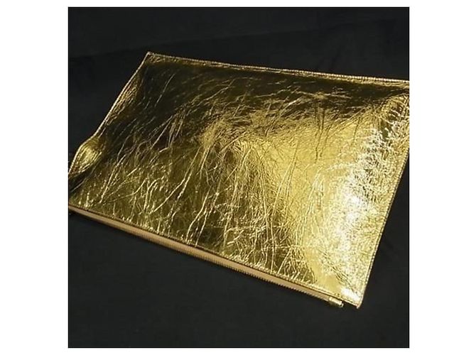 Clutch in pelle dorata Fendi D'oro - vista 4