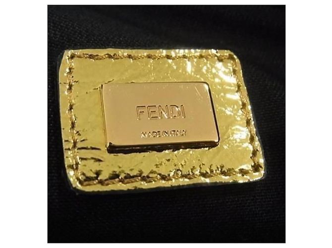 Clutch in pelle dorata Fendi D'oro - vista 7