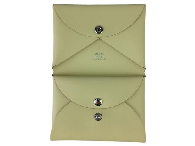 Hermès Tarjetero Hermes Calvi Duo Spring Panther Jaune - vista 5