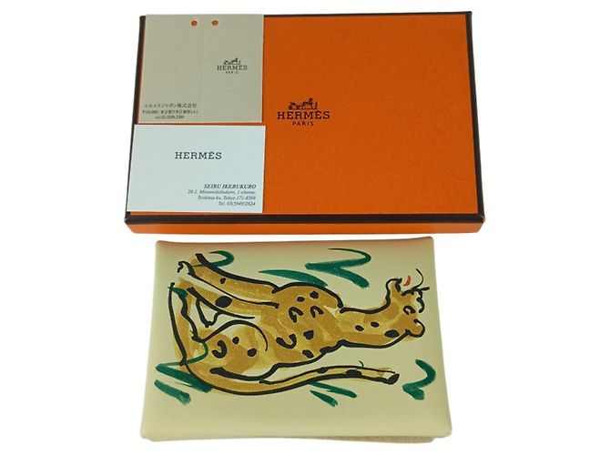 Hermès Tarjetero Hermes Calvi Duo Spring Panther Jaune - vista 9