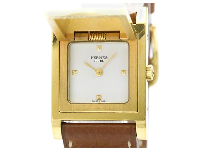 Hermès Hermes Medor Quartz Metallo Placcato e Pelle 23 - vista 4