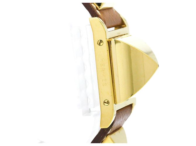 Hermès Hermes Medor Quartz Metallo Placcato e Pelle 23 - vista 5