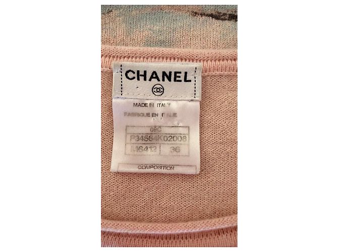 Chanel Camiseta de cachemira rosa logo corazón - vista 3