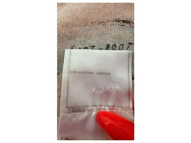 Chanel Camiseta de cachemira rosa logo corazón - vista 4