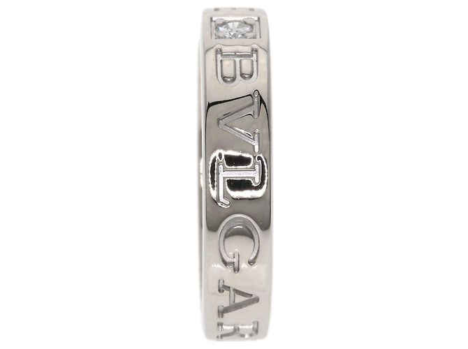Bulgari Anello Bvlgari Double Logo in Diamanti e Oro Bianco 18K - vista 3