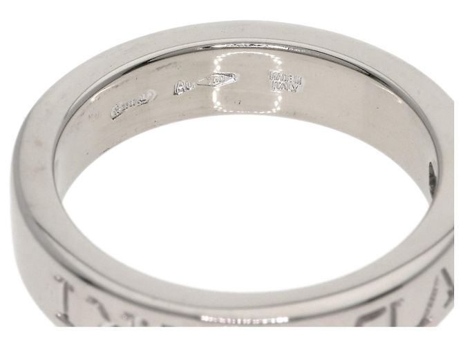 Bulgari Anello Bvlgari Double Logo in Diamanti e Oro Bianco 18K - vista 5