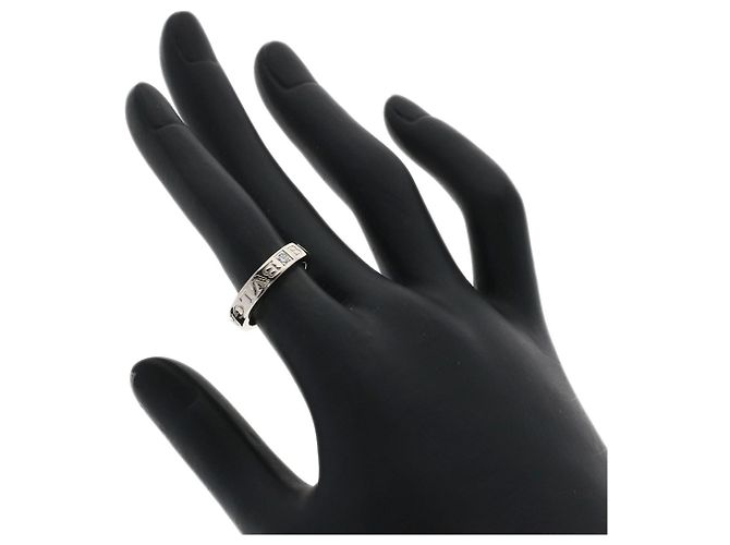Bulgari Anello Bvlgari Double Logo in Diamanti e Oro Bianco 18K - vista 6