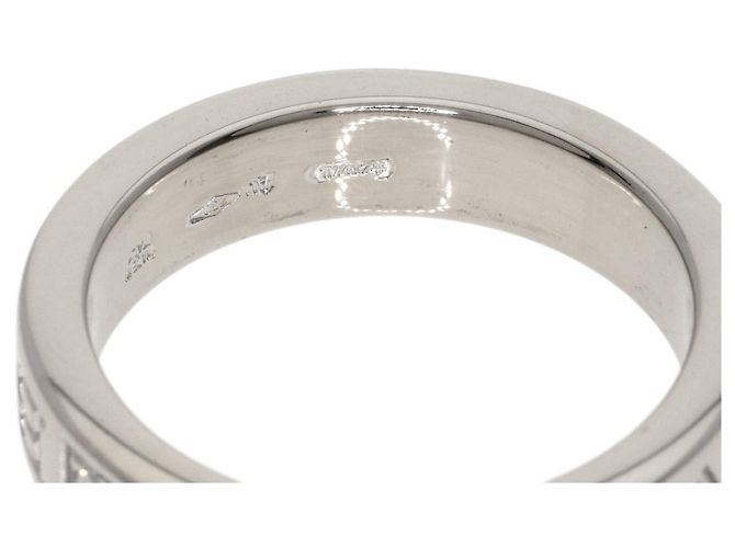 Bulgari Anello Bvlgari Double Logo in Diamanti e Oro Bianco 18K - vista 7