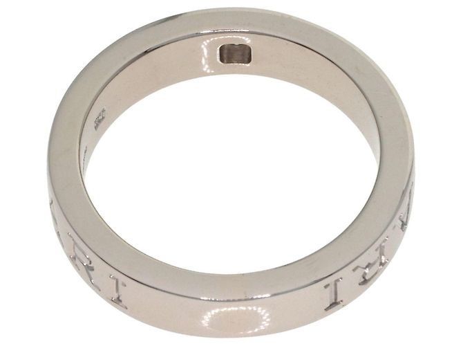 Bulgari Anello Double Logo 1P Diamond in oro bianco 18K - vista 4