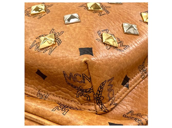 Zaino MCM in PVC marrone - vista 9