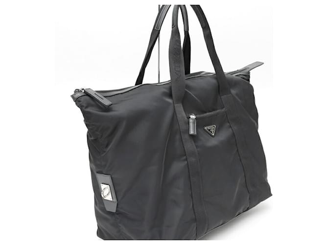 Borsa duffle in nylon e pelle Saffiano Prada Nero - vista 2