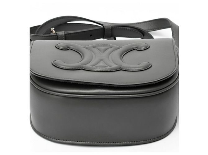Céline Borsa a Spalla Celine Folco Cuir Triomphe Marrone - vista 4