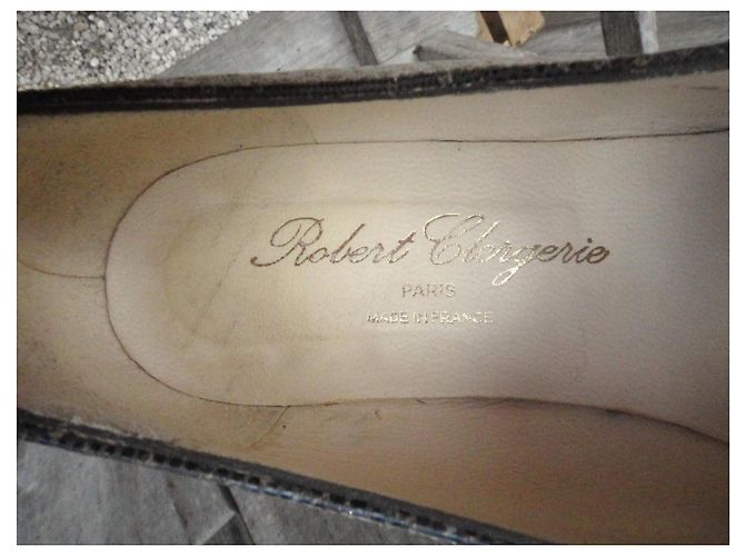 Robert Clergerie Derby in pelle di pesce Nero Beige - vista 7