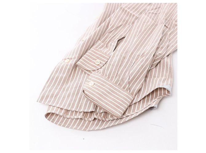 Autre Marque Eleventy Gestreiftes Hemd in Beige, Größe 40 IT - Ansicht 5