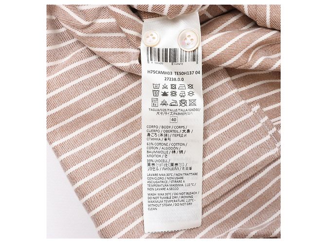 Autre Marque Eleventy Gestreiftes Hemd in Beige, Größe 40 IT - Ansicht 7