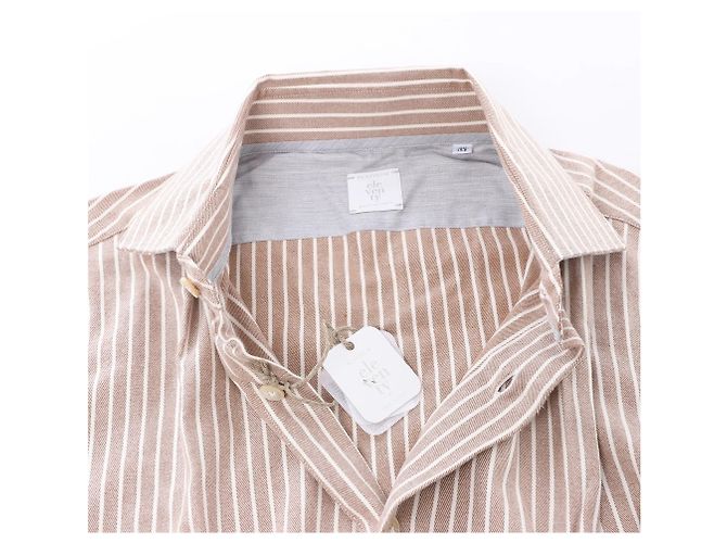 Autre Marque Eleventy Gestreiftes Hemd in Beige, Größe 40 IT - Ansicht 8