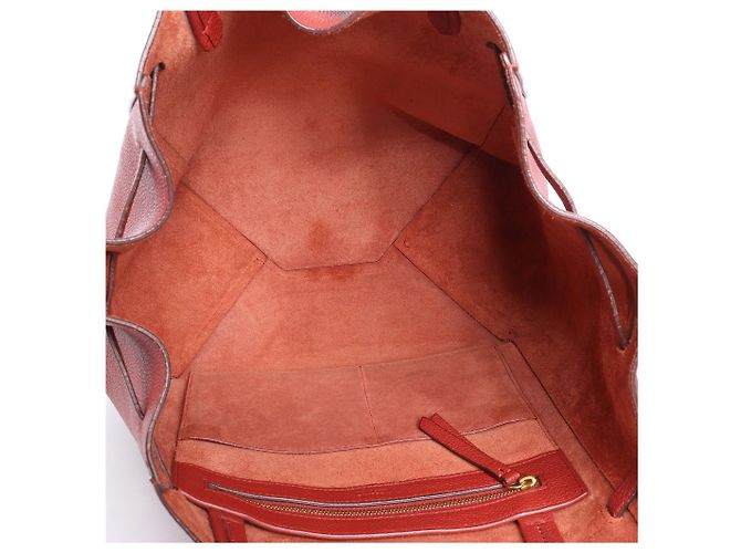 Céline Borsa a tracolla in pelle Celine Cabas Phantom Small Rossa Rosso - vista 10