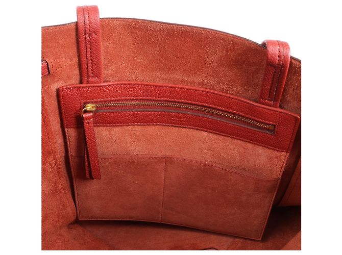 Céline Borsa a tracolla in pelle Celine Cabas Phantom Small Rossa Rosso - vista 11