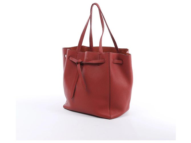 Céline Borsa a tracolla in pelle Celine Cabas Phantom Small Rossa Rosso - vista 2