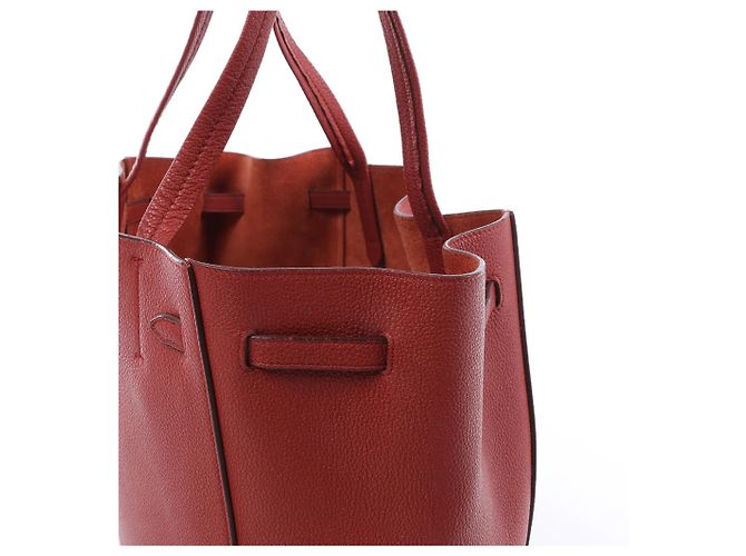Céline Borsa a tracolla in pelle Celine Cabas Phantom Small Rossa Rosso - vista 4