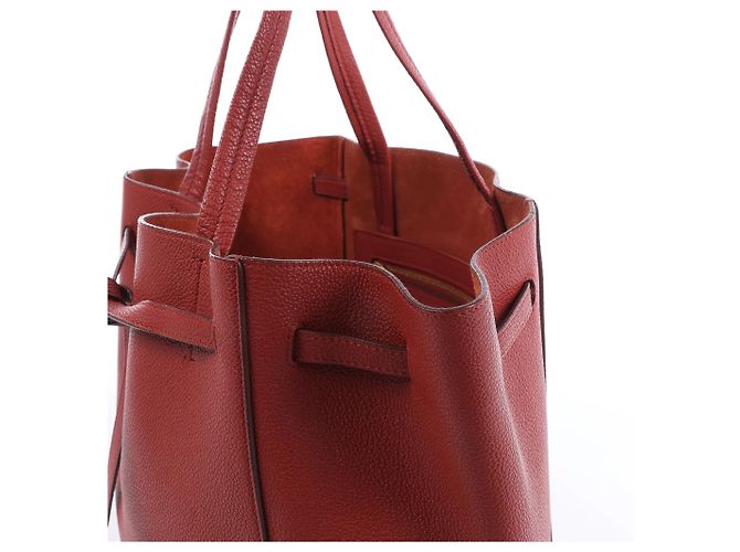 Céline Borsa a tracolla in pelle Celine Cabas Phantom Small Rossa Rosso - vista 5