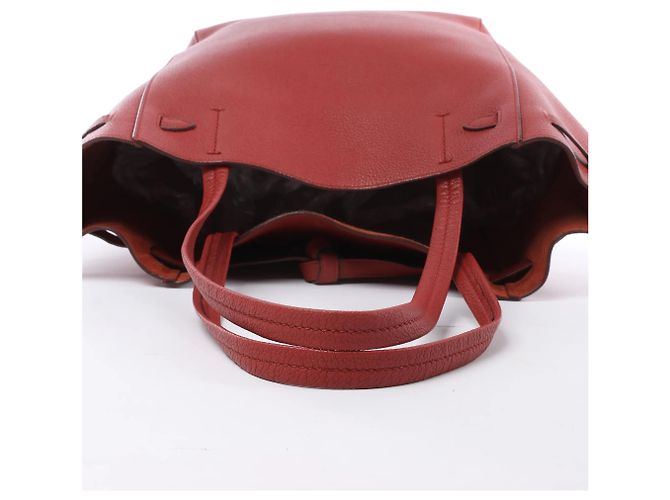 Céline Borsa a tracolla in pelle Celine Cabas Phantom Small Rossa Rosso - vista 6
