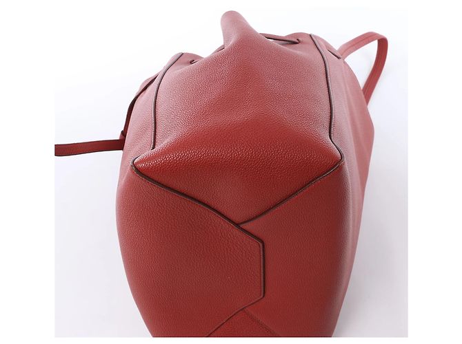 Céline Borsa a tracolla in pelle Celine Cabas Phantom Small Rossa Rosso - vista 9