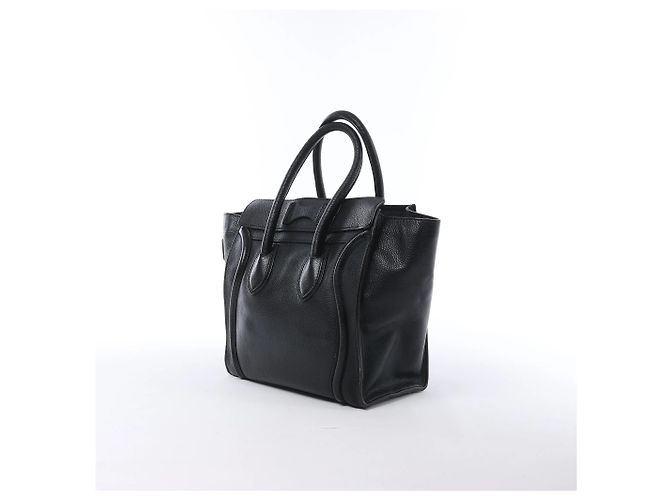 Céline Borsa CELINE Luggage Micro in pelle nera Nero - vista 3