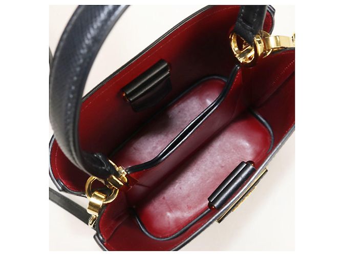 Saffiano Borsa in pelle di vitello nera Prada Nero - vista 3