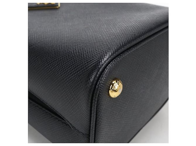 Saffiano Borsa in pelle di vitello nera Prada Nero - vista 7