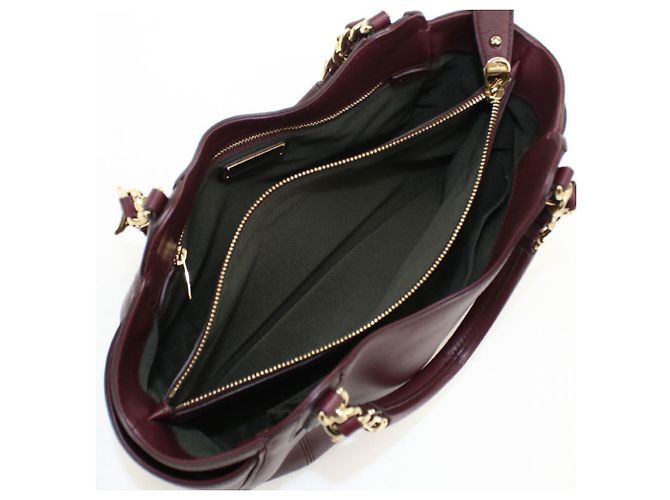 Borsa Salvatore Ferragamo Gancini Rosso Bordò - vista 3
