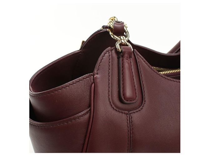 Borsa Salvatore Ferragamo Gancini Rosso Bordò - vista 6