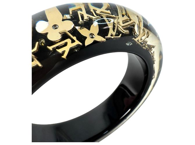 Louis Vuitton LOUIS VUITTON Bracelet Inclusion GM Bangle Noir M66254 Women's Black Golden - view 6