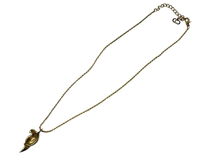 Collana Christian Dior Dior con motivo pappagallo e strass Blu D'oro Verde - vista 4