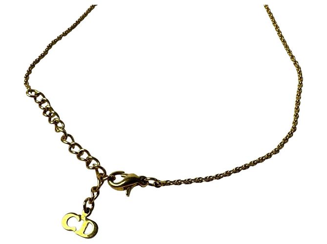 Collana Christian Dior Dior con motivo pappagallo e strass Blu D'oro Verde - vista 8
