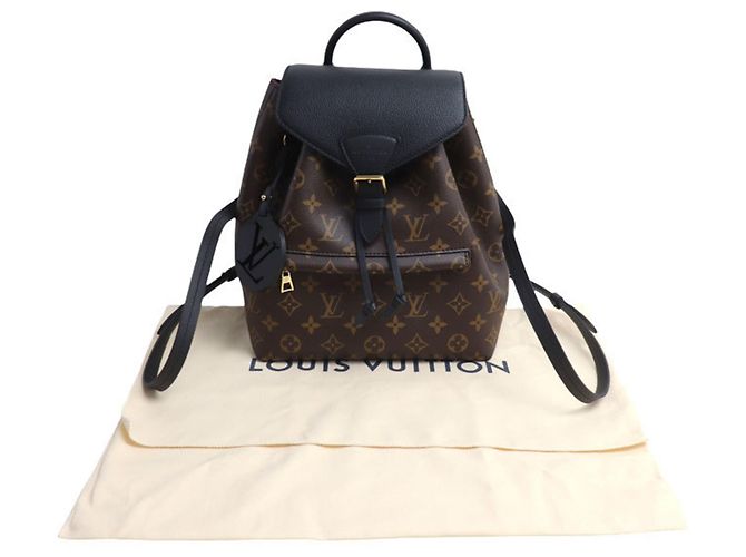 Zaino Louis Vuitton Montsouris NM PM Nero Monogramma - vista 6