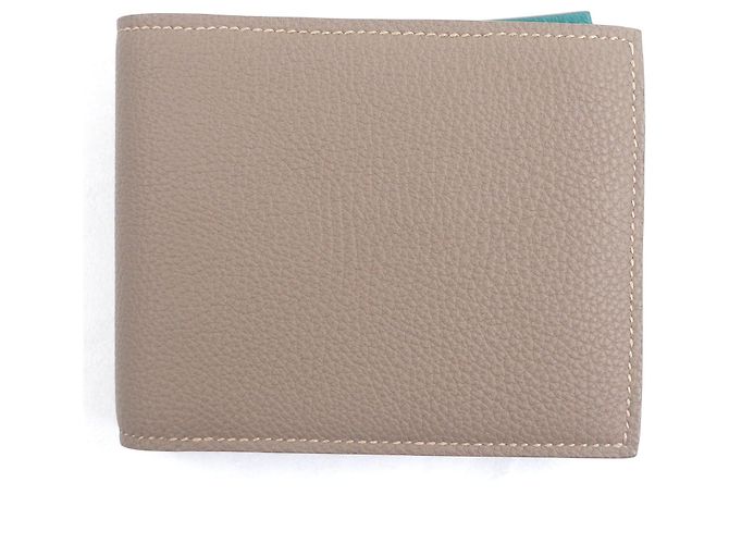 Autre Marque MAISON TAKUYA T5 Ledergeldbörse Beige Türkis - Ansicht 3