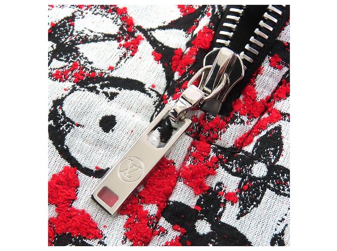 Falda de jacquard Monogram con ribete de cuero Louis Vuitton Negro Blanco Roja - vista 6