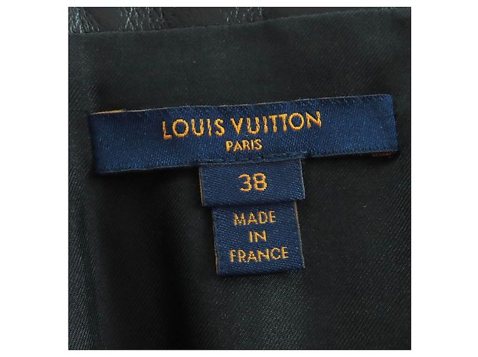 Falda de jacquard Monogram con ribete de cuero Louis Vuitton Negro Blanco Roja - vista 7