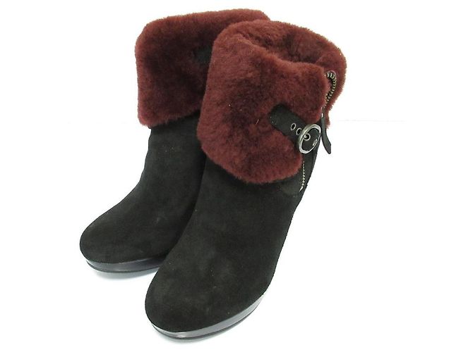 Autre Marque UGG SCARLETT Lammfell-Short-Boots Schwarz - Ansicht 2