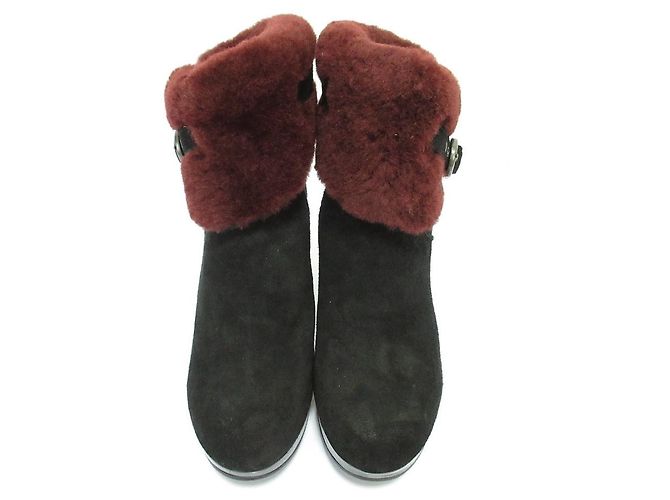 Autre Marque UGG SCARLETT Lammfell-Short-Boots Schwarz - Ansicht 3