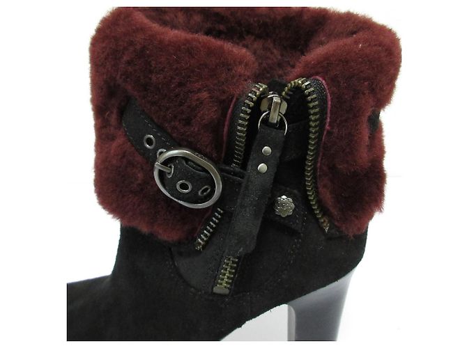 Autre Marque UGG SCARLETT Lammfell-Short-Boots Schwarz - Ansicht 7
