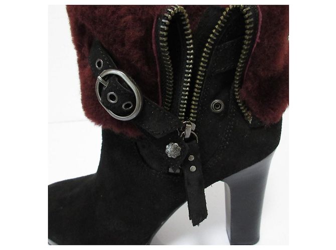 Autre Marque UGG SCARLETT Lammfell-Short-Boots Schwarz - Ansicht 8