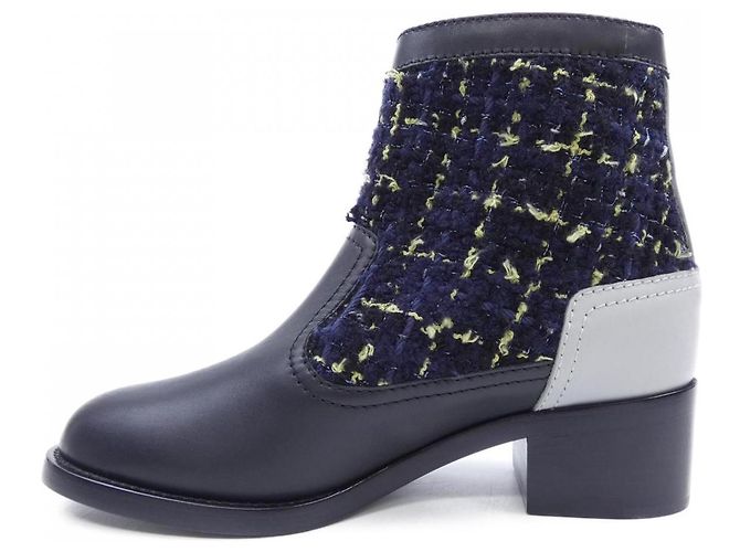 Stivali in pelle di vitello e tweed Chanel G39334Y56078 - vista 2
