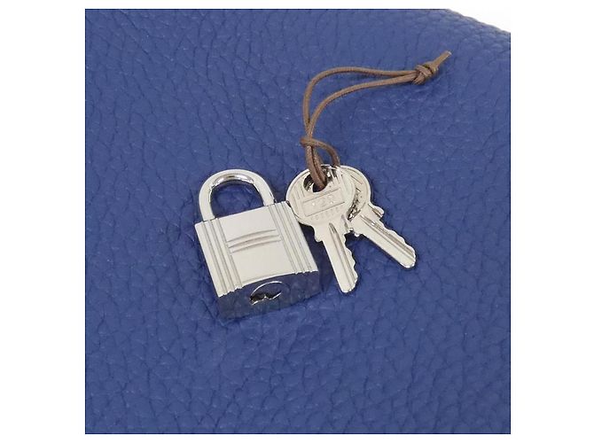 Hermès Borsa Tote Hermes Picotin Lock MM Taurillon Clemence Blu - vista 3