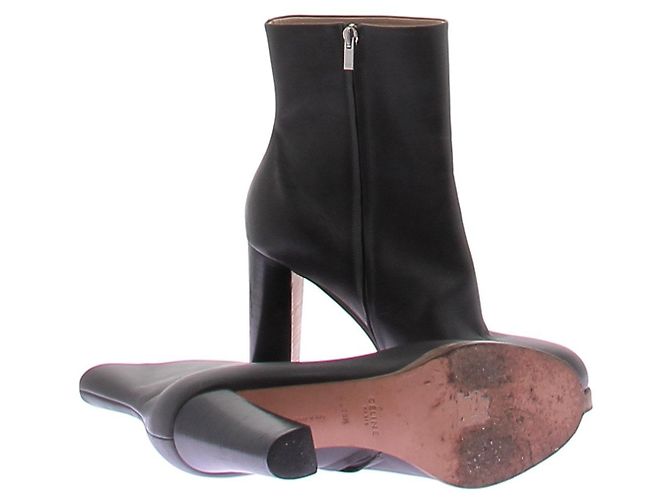 Céline Botines grises de piel - vista 5