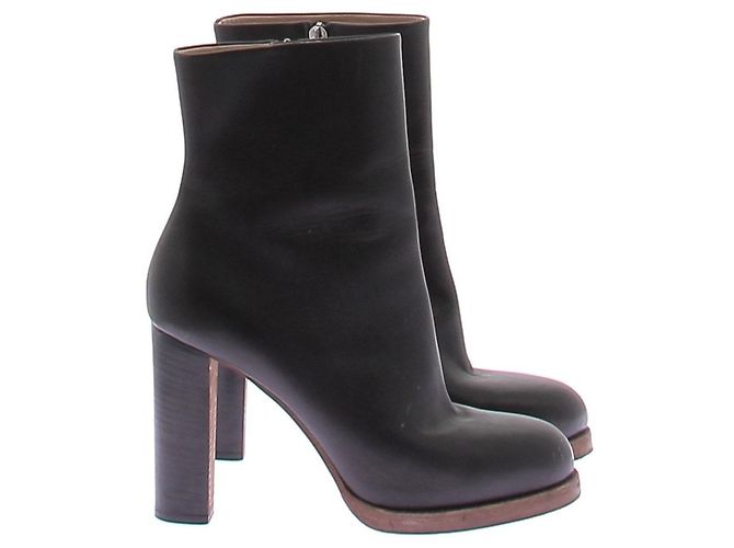 Céline Botines grises de piel - vista 6