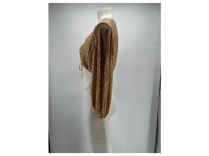 Top con paillettes Antik Batik oro viscosa XS D'oro - vista 3